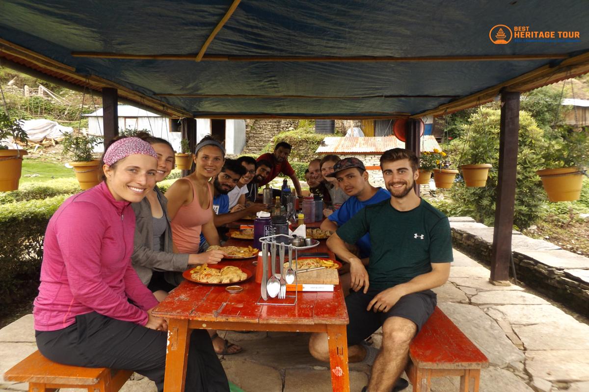 Rest time at on The Way to Annapurna Base Camp